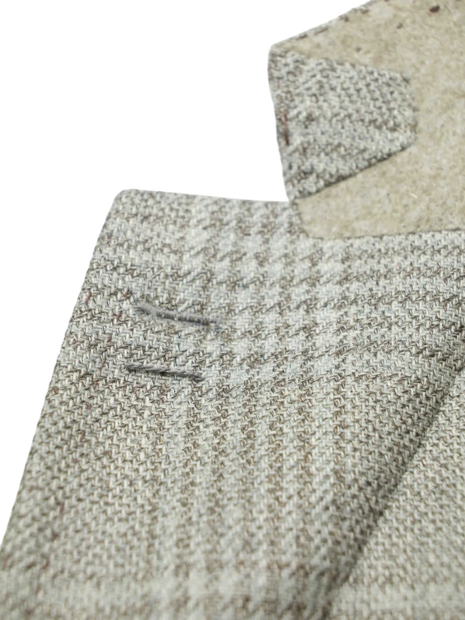 Cesare Attolini Taupe Wool, Silk & Linen Prince of Wales Jacket