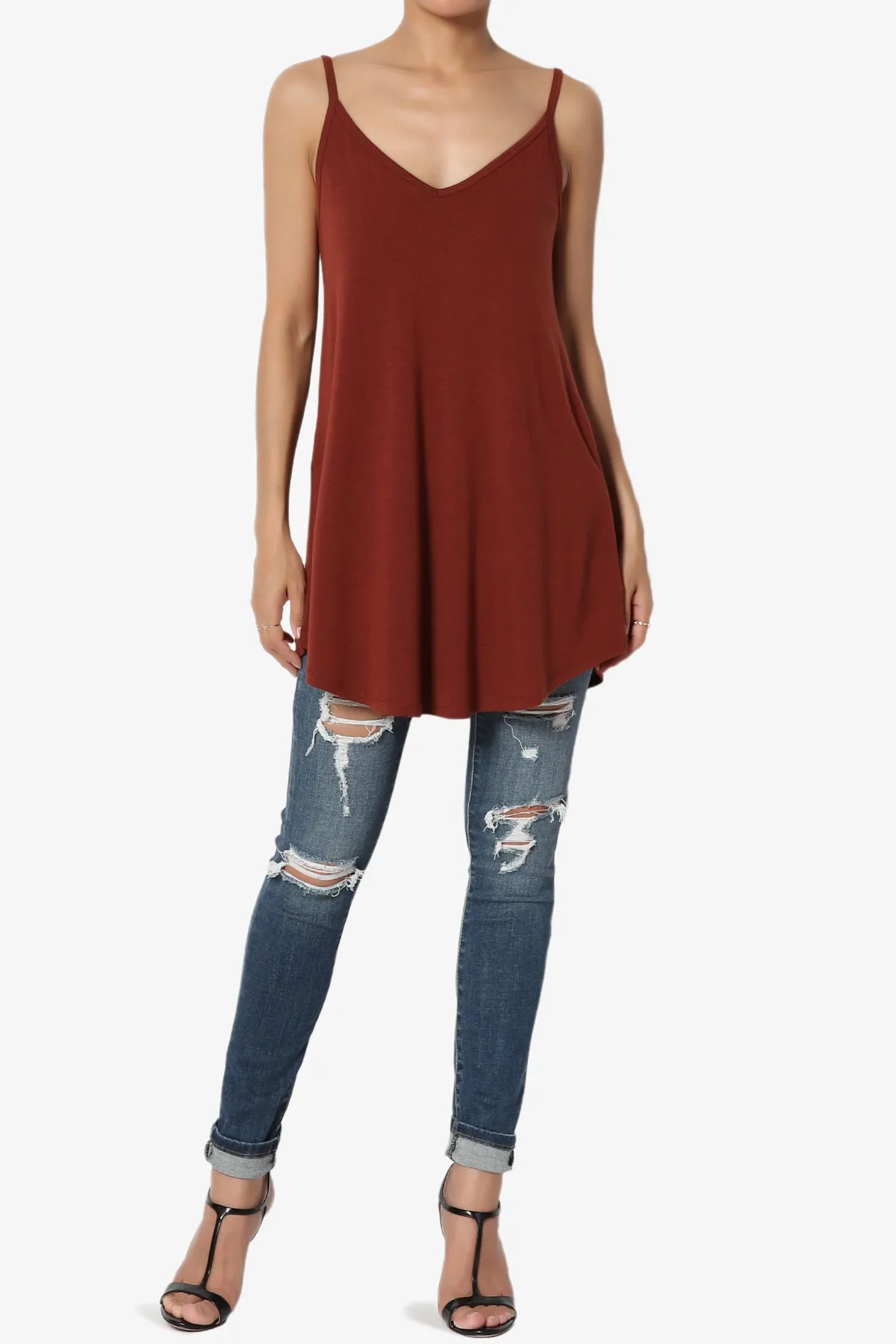 Chelsea Scoop & V Neck Flared Camisole Top MORE COLOR