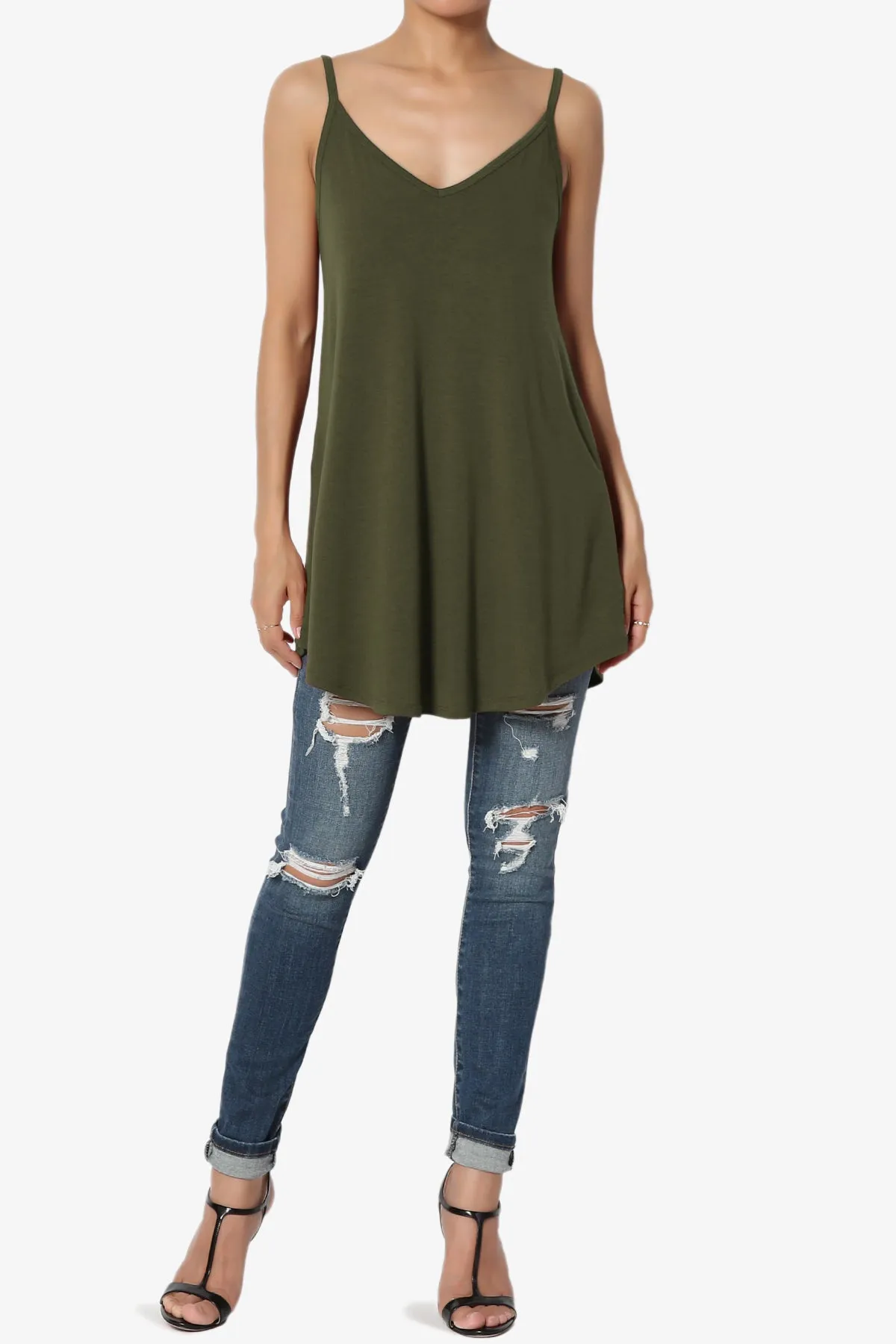 Chelsea Scoop & V Neck Flared Camisole Top MORE COLOR