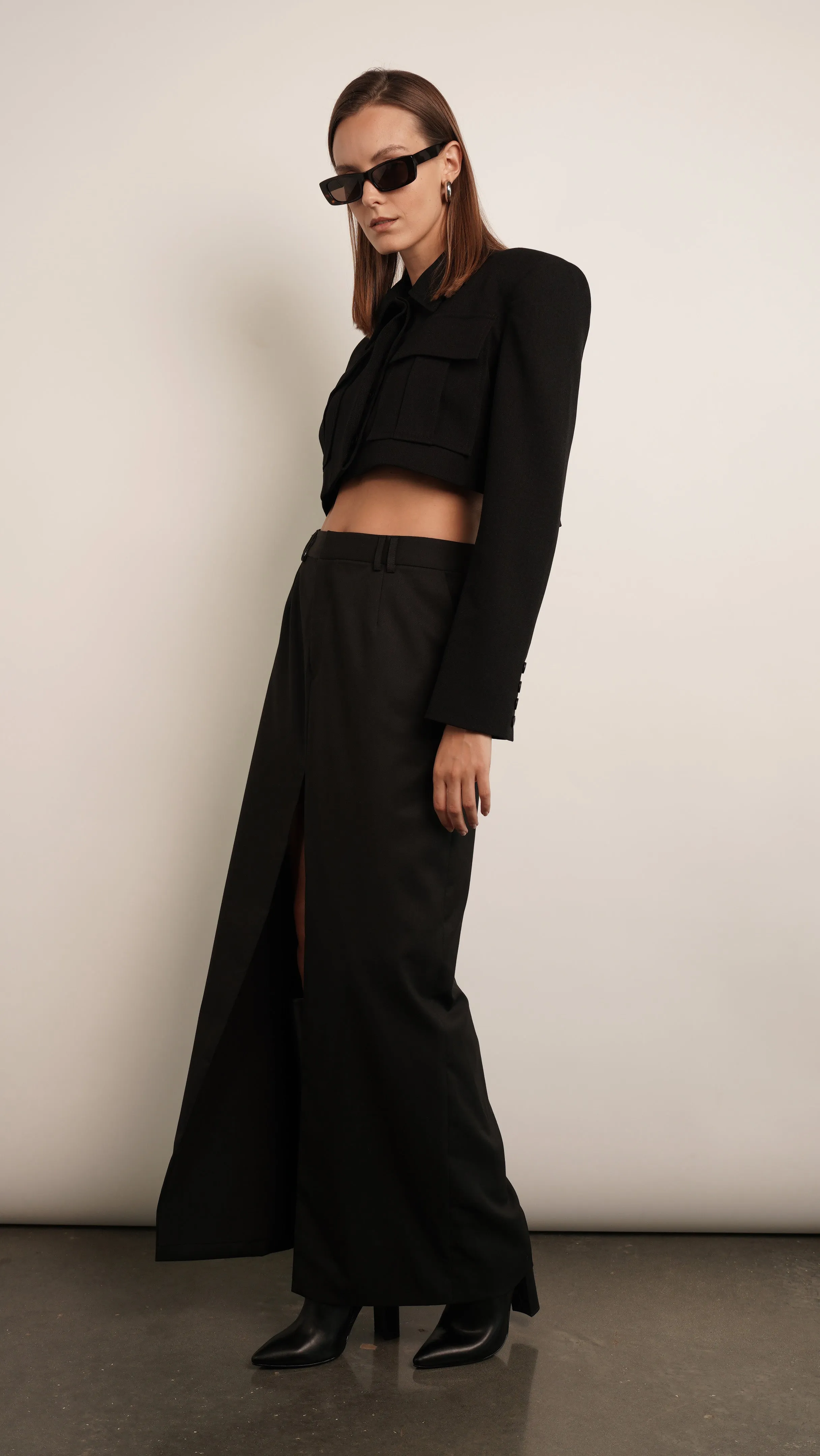 CLARICE CROP JACKET - BLACK