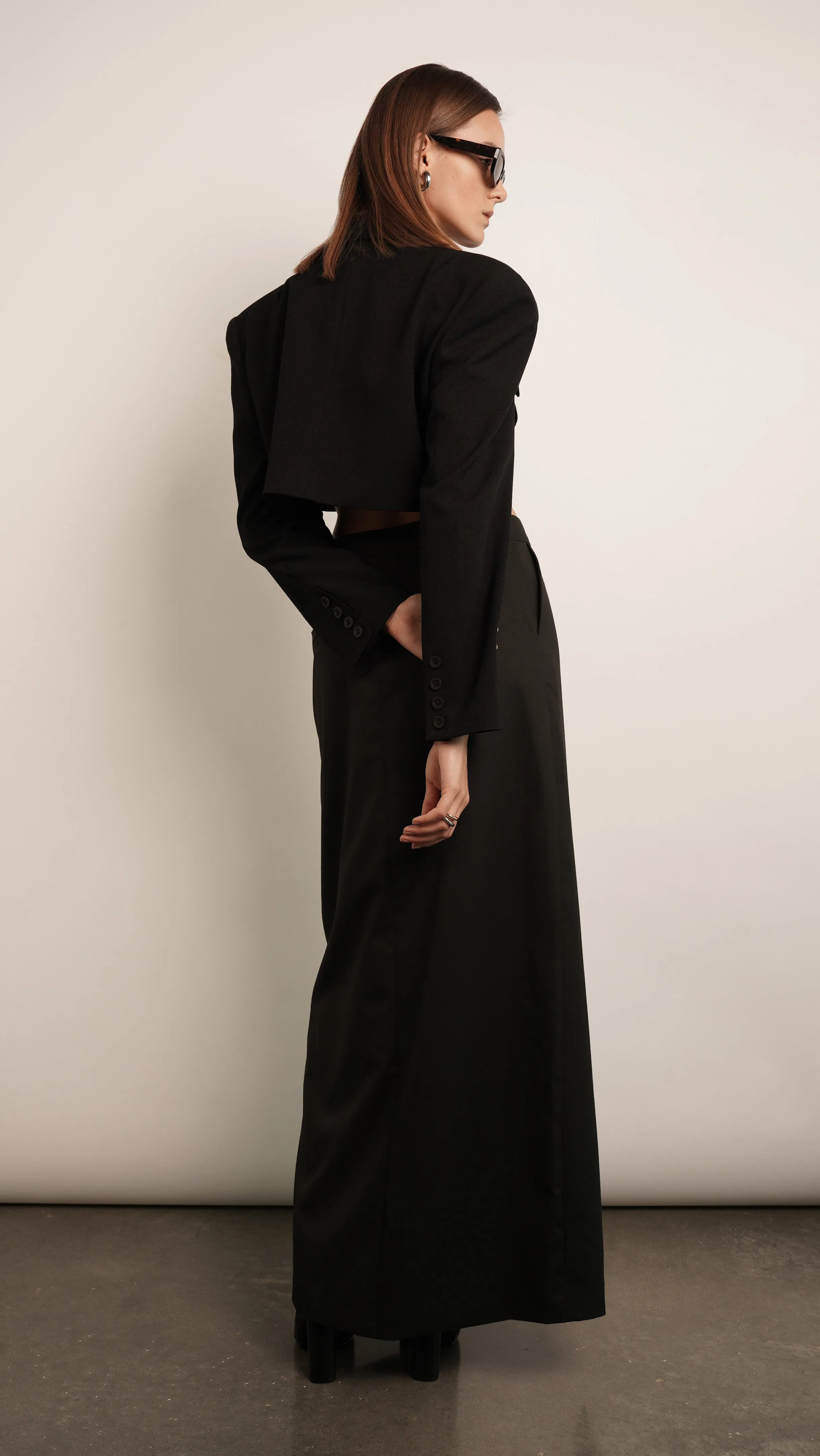 CLARICE CROP JACKET - BLACK