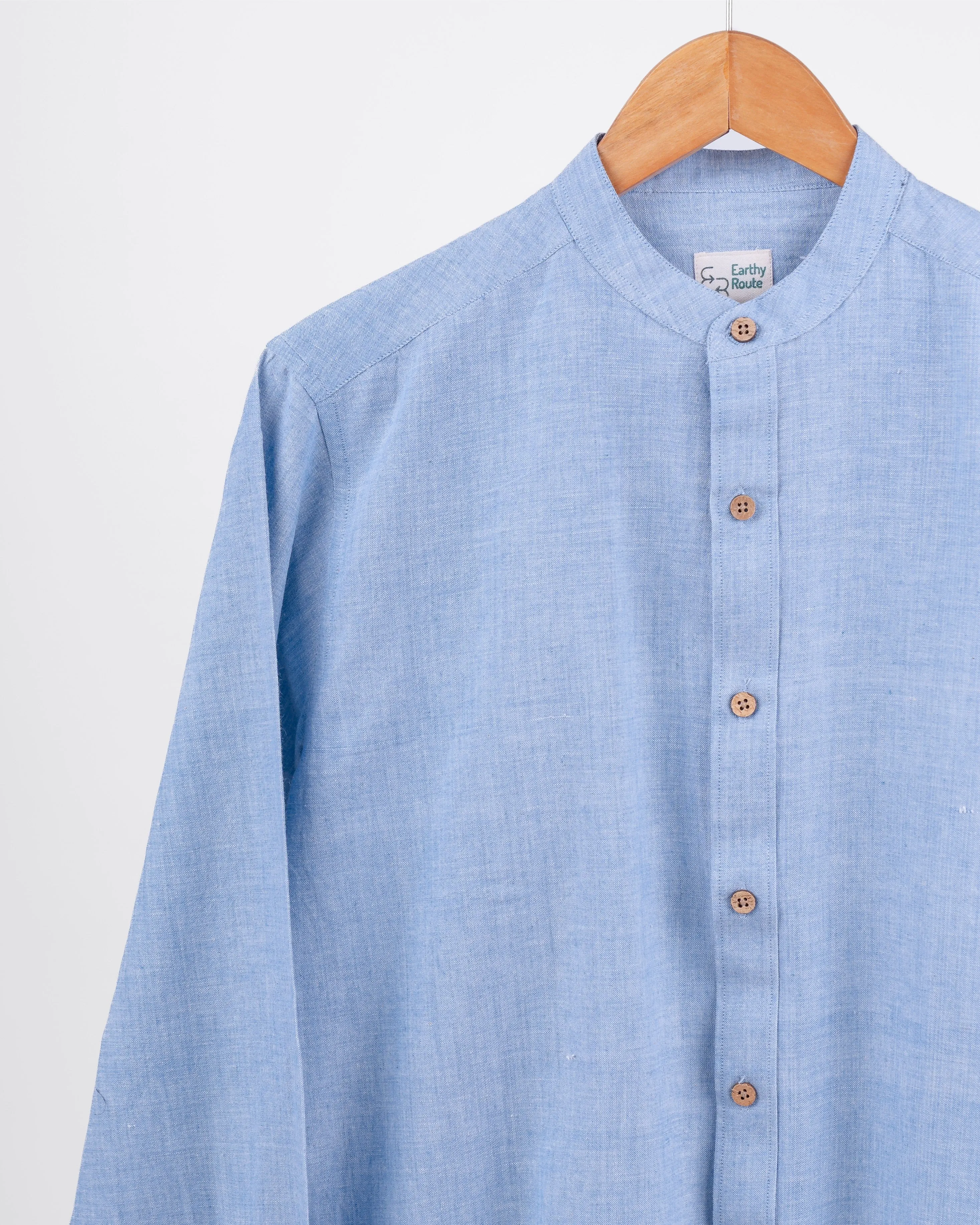 Classic Denim · Mandarin Collar Shirt