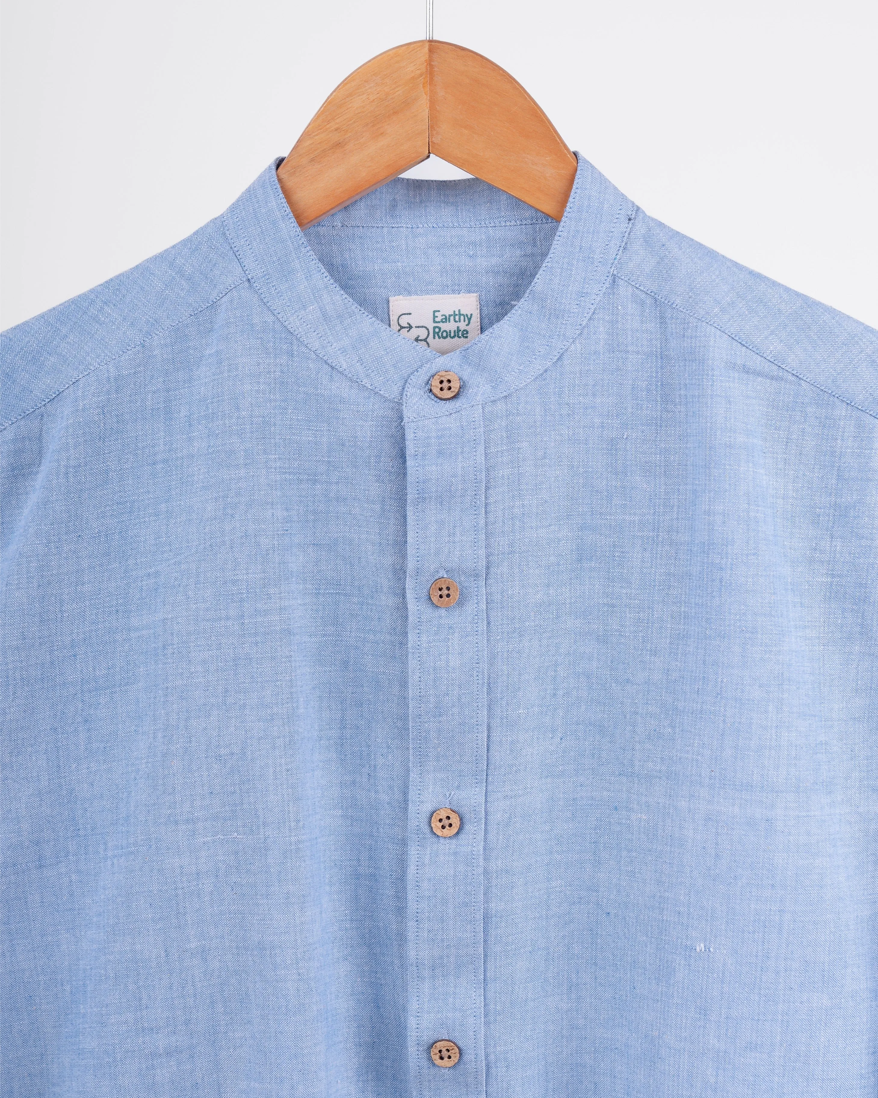 Classic Denim · Mandarin Collar Shirt