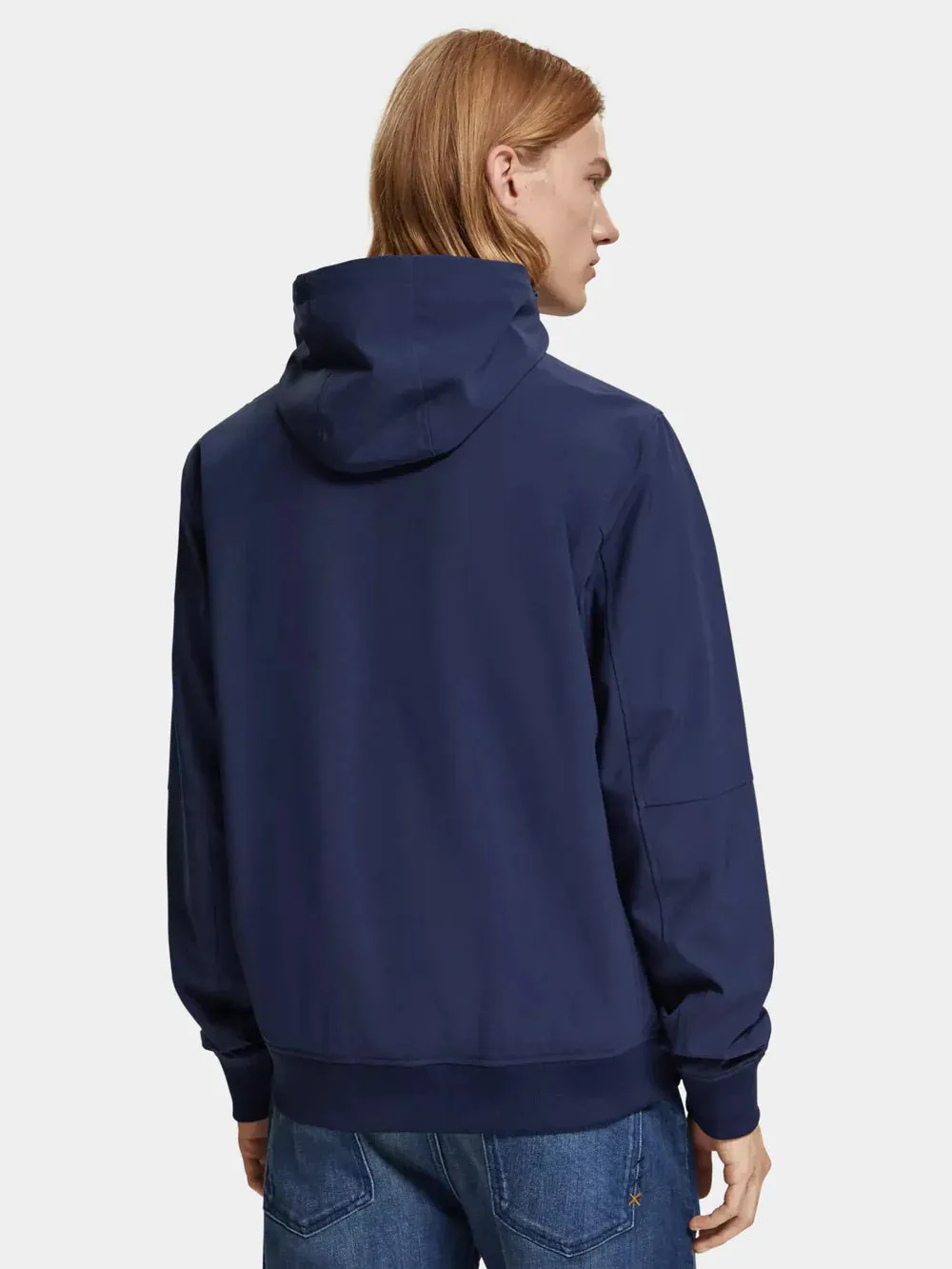 Classic Hooded Soft-Shell Jacket - Navy Blue 175397