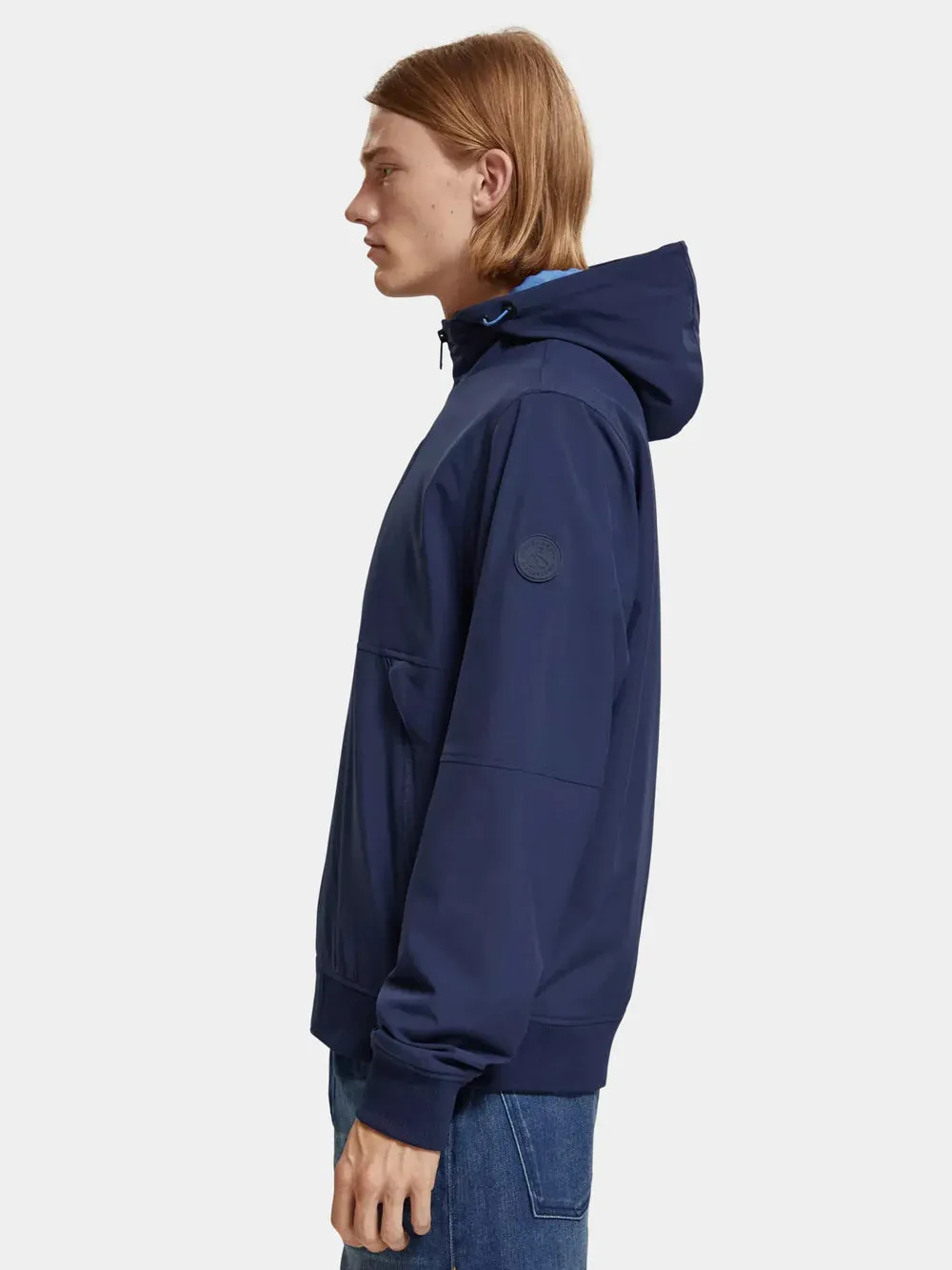 Classic Hooded Soft-Shell Jacket - Navy Blue 175397
