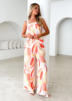 Coast Pants - Peach Abstract