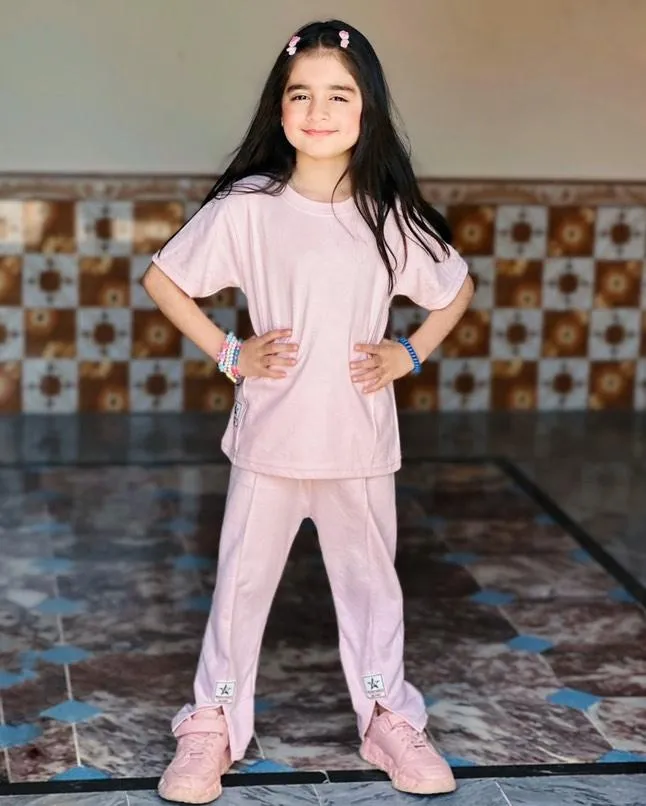 Comfort Plain Pink Tee & Trouser