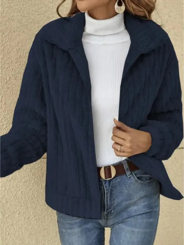 Cozy Fleece Lapel Cropped Jacket