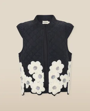 CRISTINA | Black Flower Cotton Vest