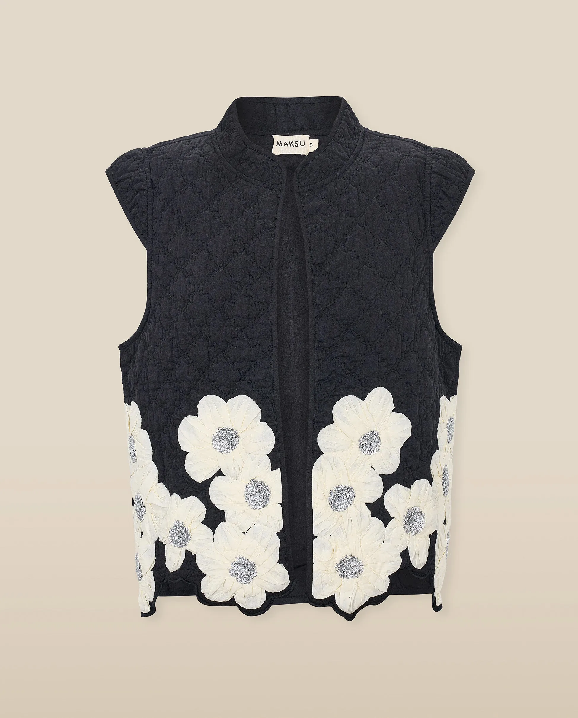 CRISTINA | Black Flower Cotton Vest