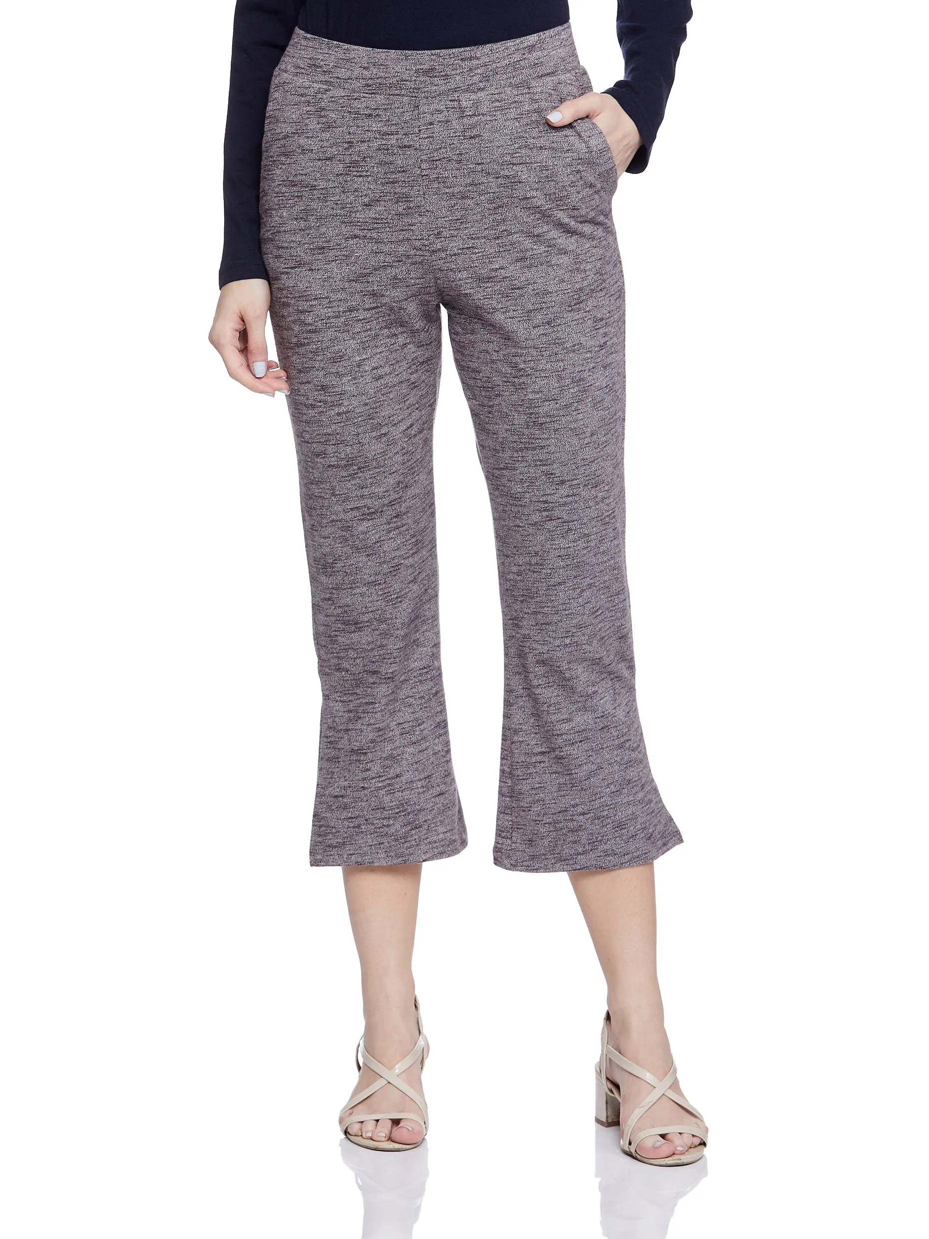 Cropped Length with Slit Detail Bottom (Rum Raisin)
