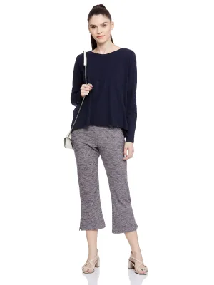 Cropped Length with Slit Detail Bottom (Rum Raisin)