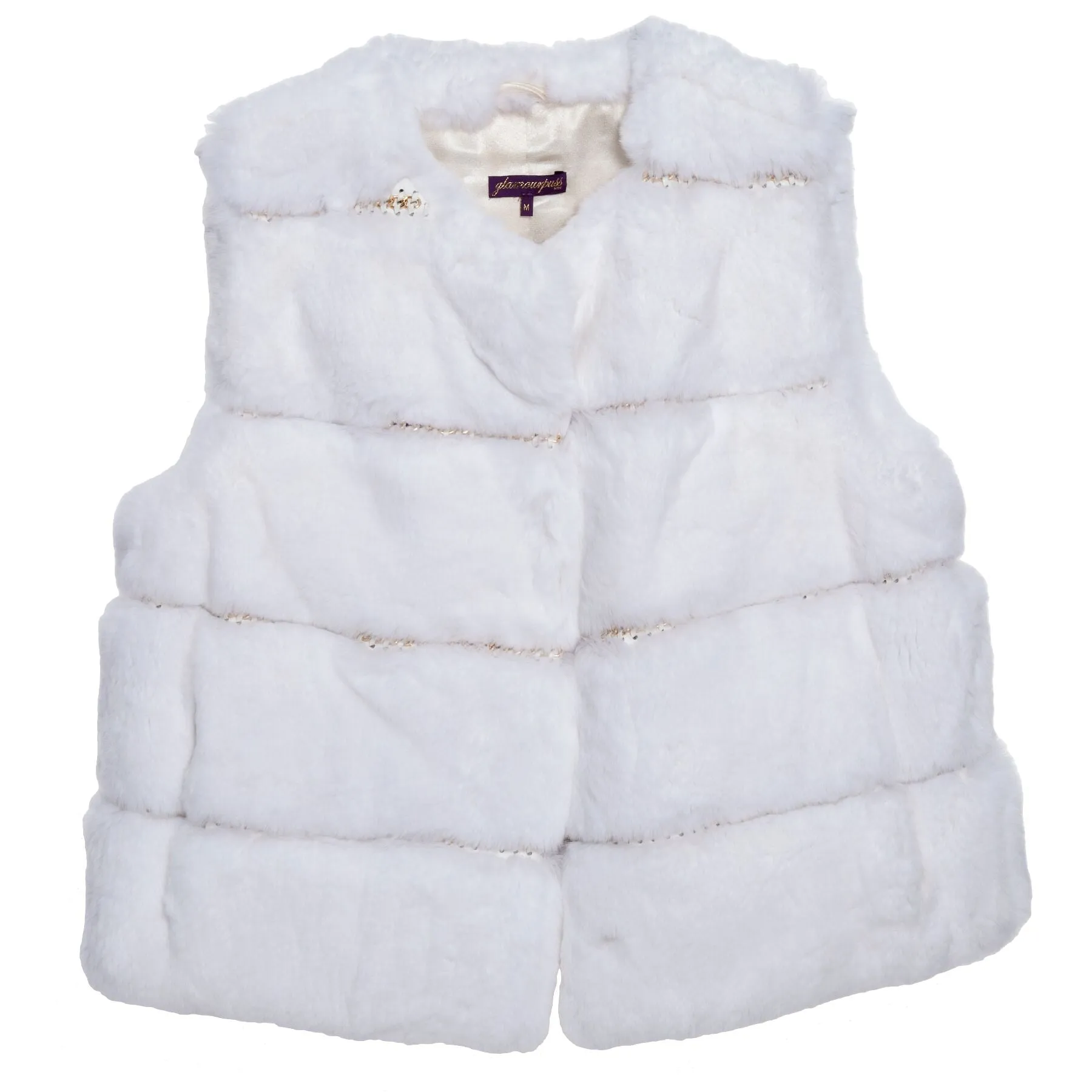 Cropped Rex Vest with Gold Chain