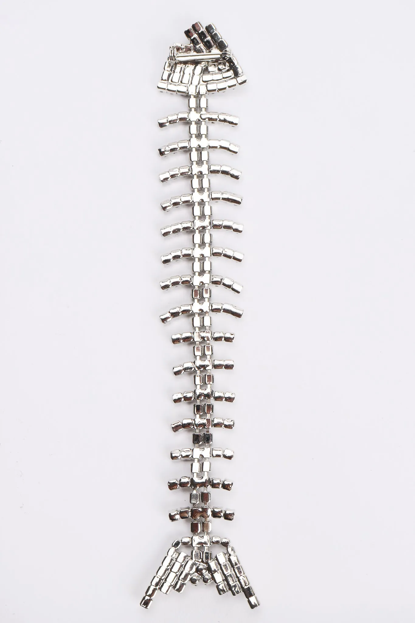 Crystal Fish Bone Brooch