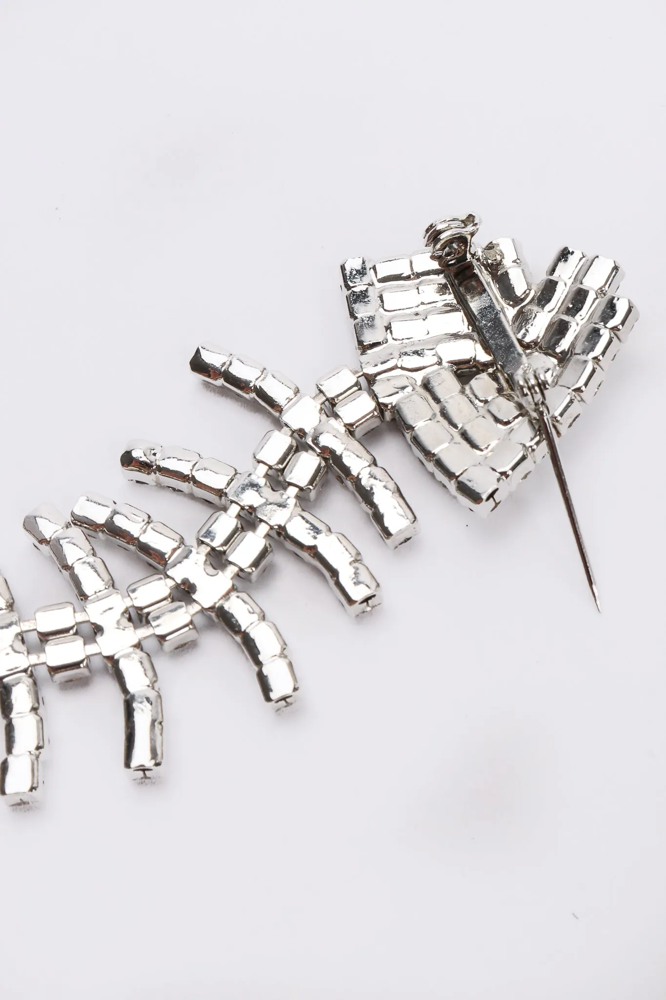 Crystal Fish Bone Brooch
