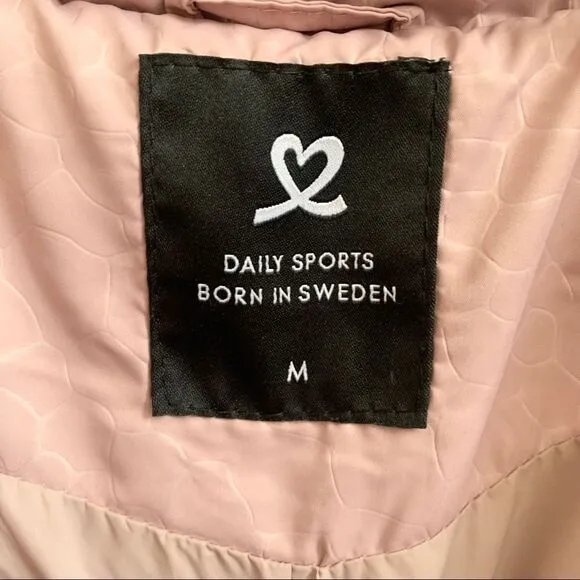 Daily Sports of Sweden Lavender Pink Padded Zip Up Vest Size Medium
