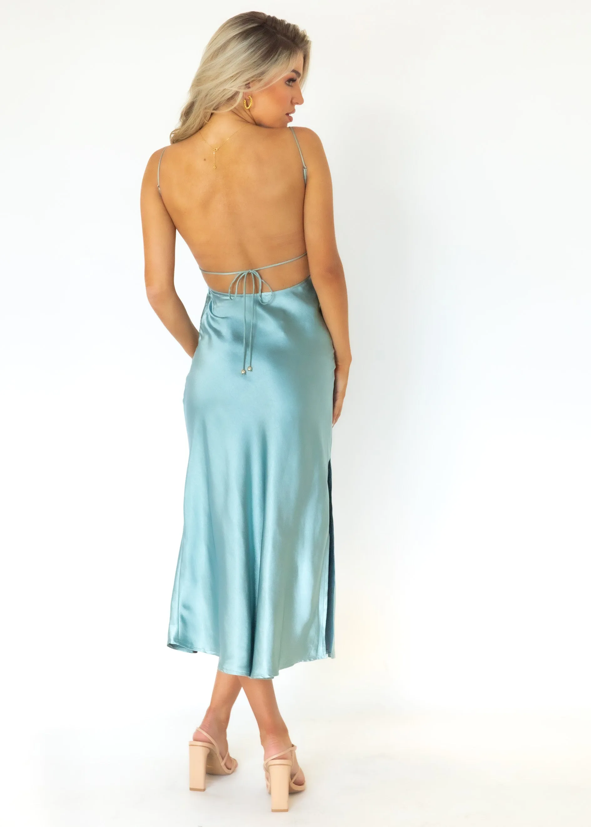 Dallias Midi Dress - Steel Blue