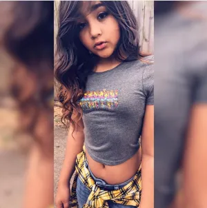 Drippin Ice Cream | Deep Heather Crop Tee