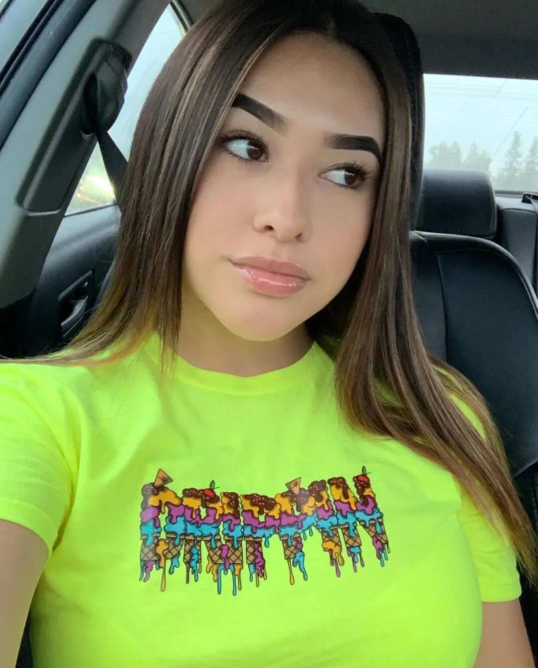 Drippin Ice Cream | Neon Yellow Tee