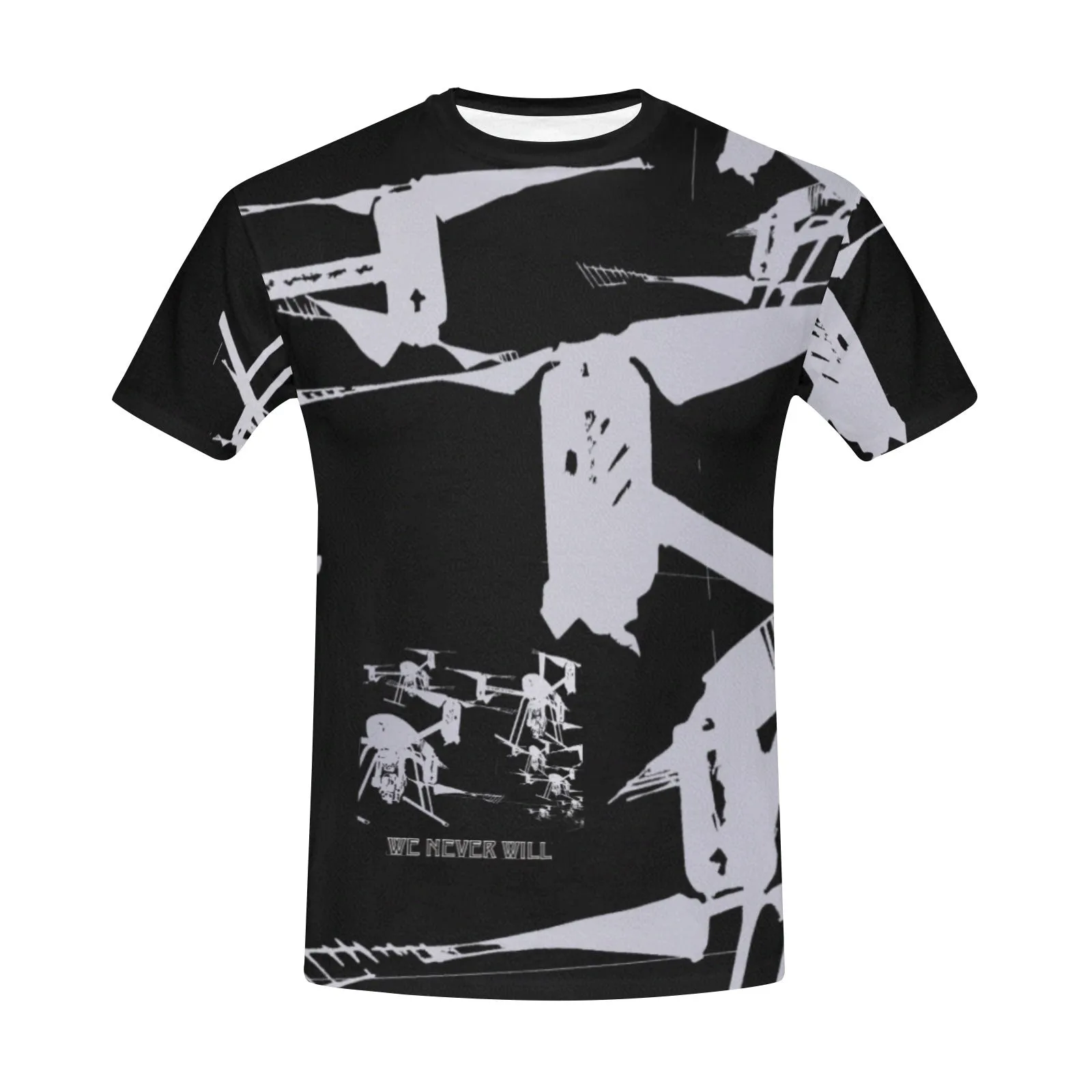Drones Call To Duty Black Men's Crew Neck T-shirt