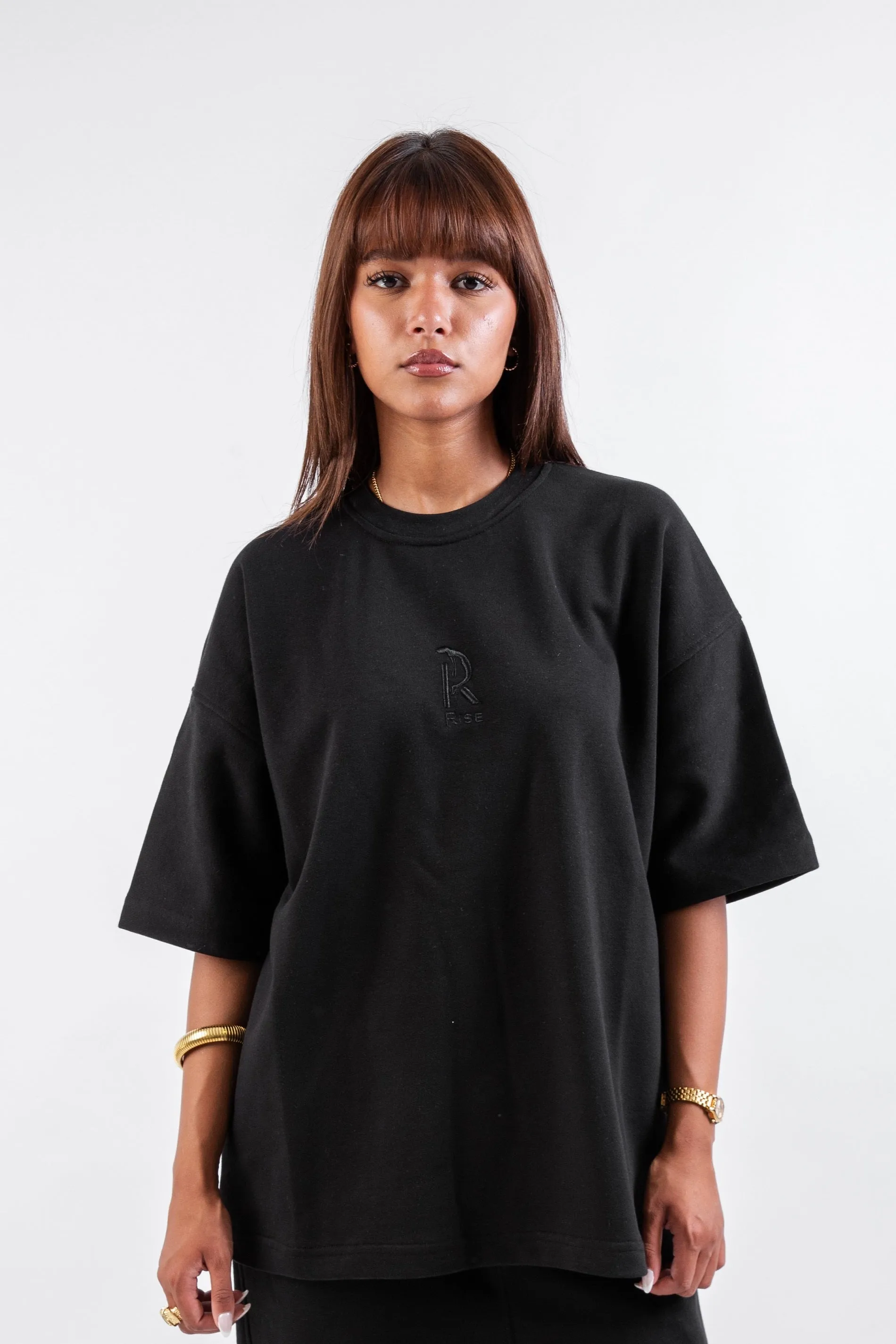 Droopy Pants & Chill Sleeve T-shirt Black Set