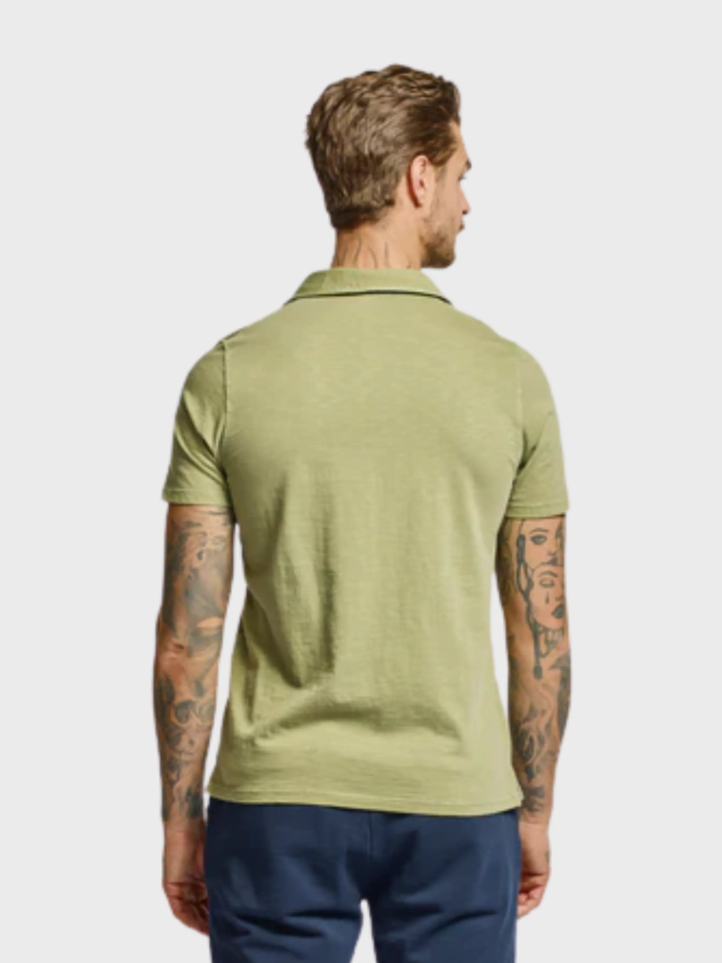 Easy Mondays Polo SS Slub T-Shirt Sage