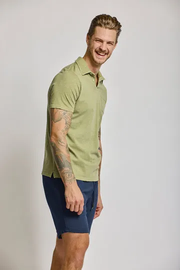 Easy Mondays Polo SS Slub T-Shirt Sage