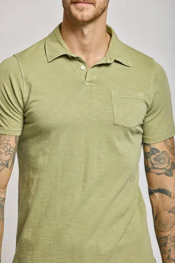 Easy Mondays Polo SS Slub T-Shirt Sage