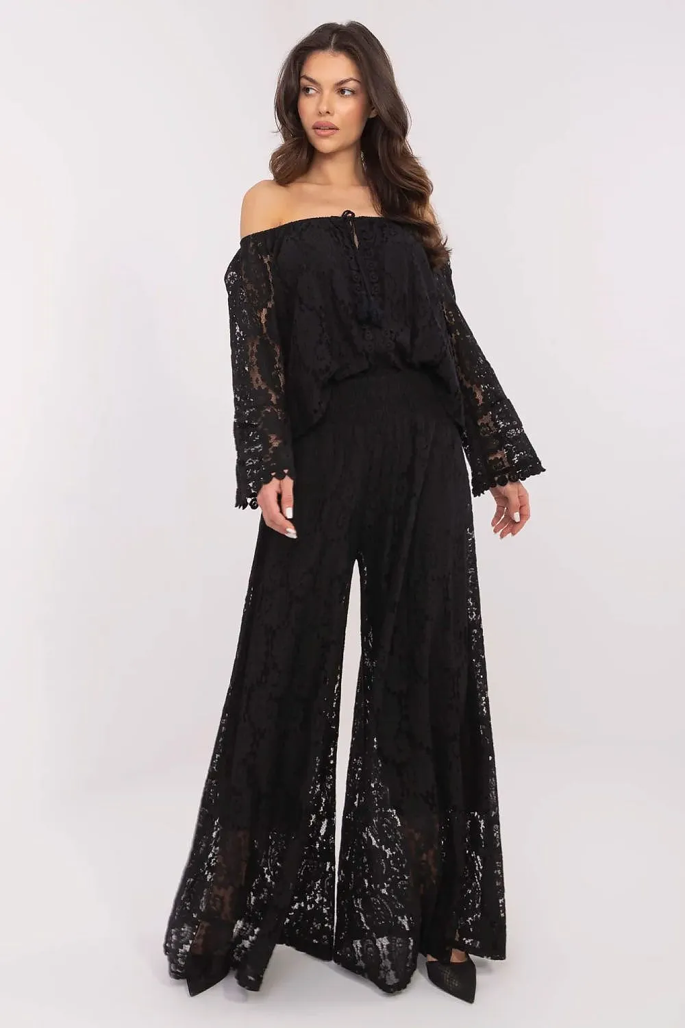 Elegant lace palazzo pants