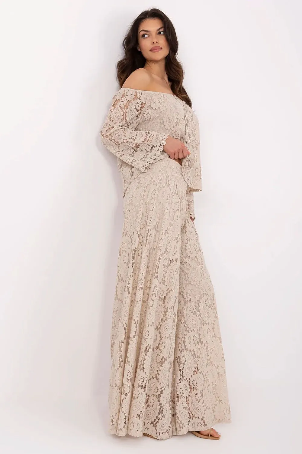 Elegant lace palazzo pants