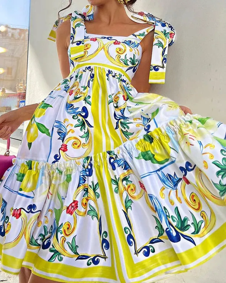 Emily | Vibrant Sling Print Casual Dress