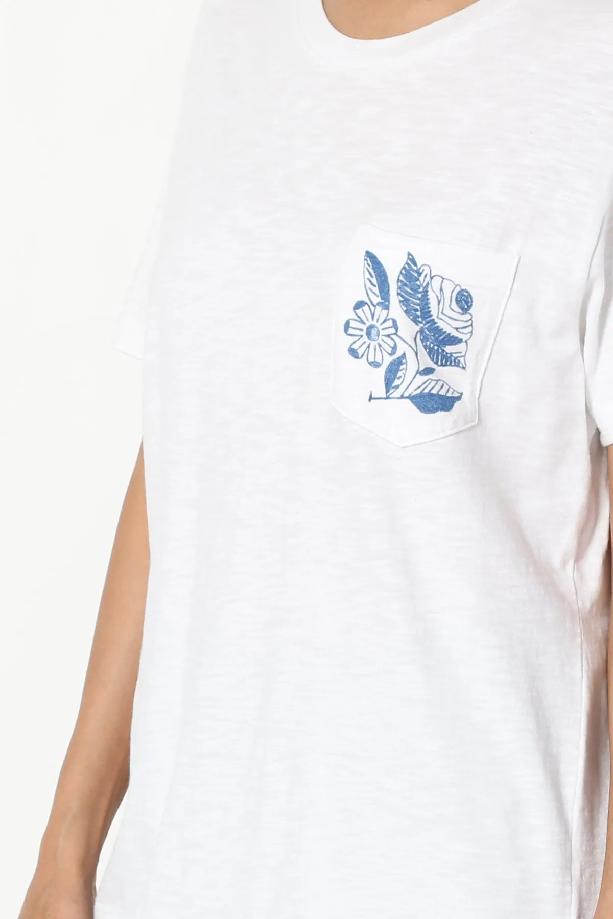 Enzia Floral Pocket Short Sleeve Tee
