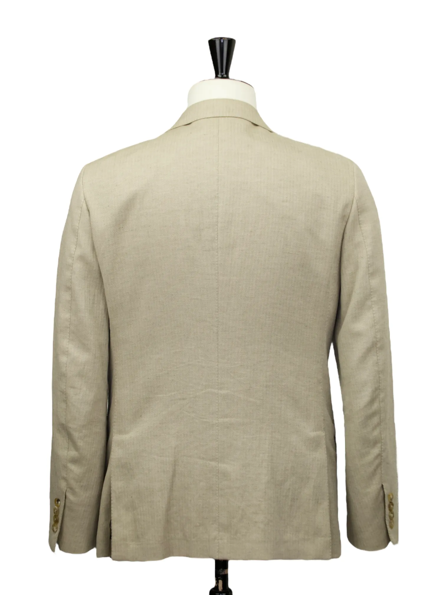 Ermenegildo Zegna Beige Cotton & Linen Herringbone Jacket