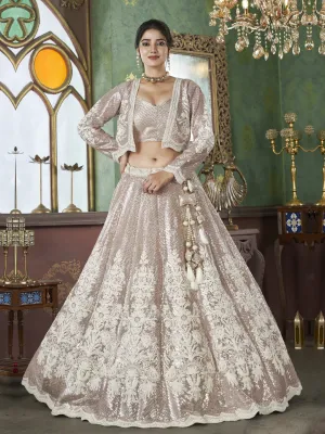 Ethereal  Net Lehenga with Graceful Net Dupatta in Radiant Cream Hue