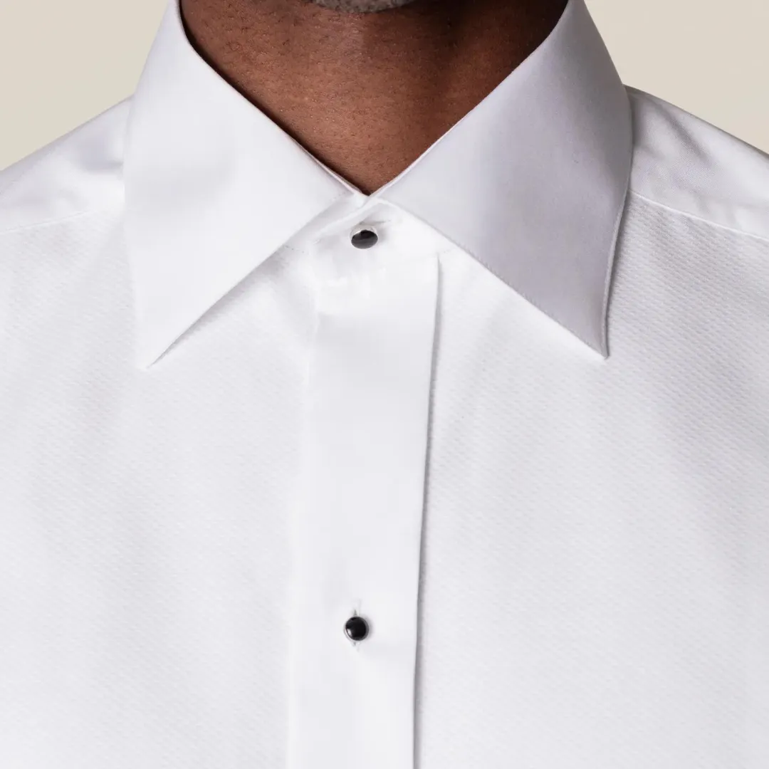 ETON PIQUE BLACK TIE SHIRT
