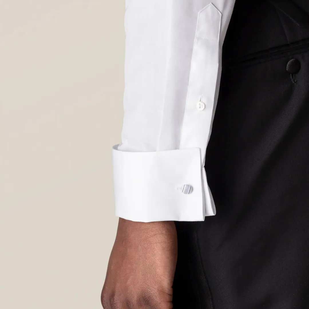 ETON PIQUE BLACK TIE SHIRT
