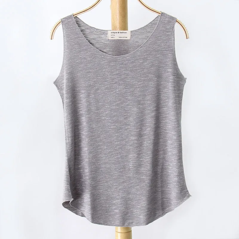 Fashion Women Sleeveless Shirt Ladies Singlets Bamboo Cotton Casual Tops Vest 10 Colors