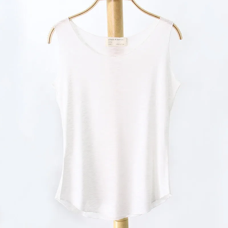 Fashion Women Sleeveless Shirt Ladies Singlets Bamboo Cotton Casual Tops Vest 10 Colors
