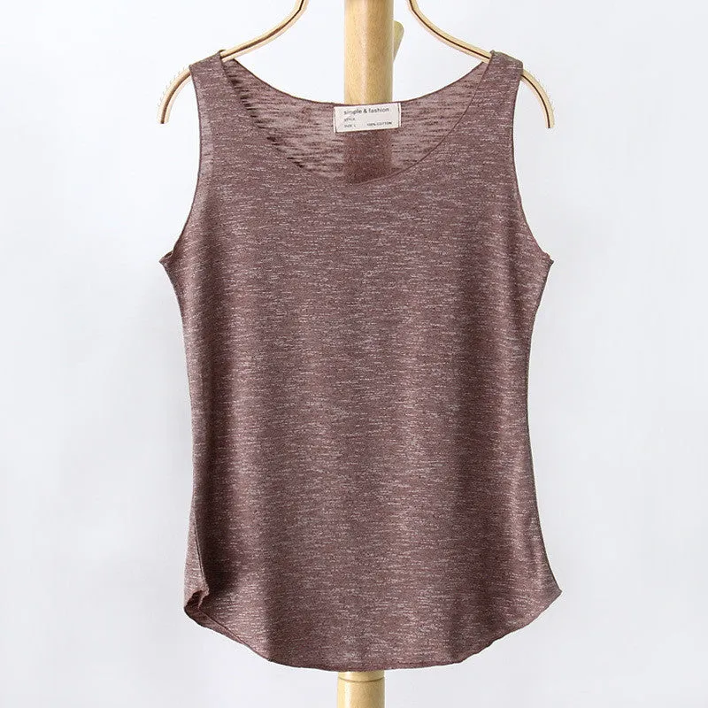 Fashion Women Sleeveless Shirt Ladies Singlets Bamboo Cotton Casual Tops Vest 10 Colors