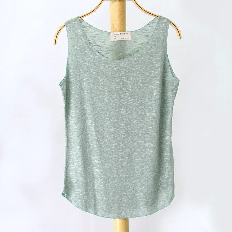 Fashion Women Sleeveless Shirt Ladies Singlets Bamboo Cotton Casual Tops Vest 10 Colors
