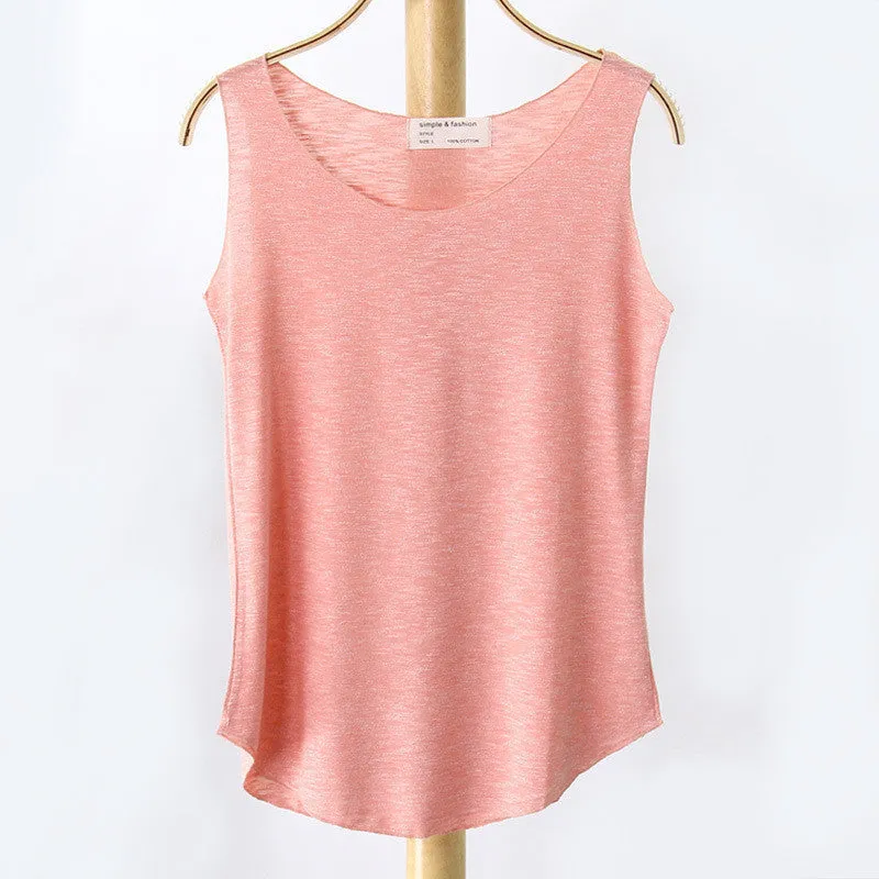 Fashion Women Sleeveless Shirt Ladies Singlets Bamboo Cotton Casual Tops Vest 10 Colors