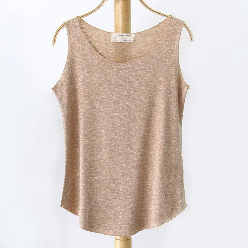 Fashion Women Sleeveless Shirt Ladies Singlets Bamboo Cotton Casual Tops Vest 10 Colors