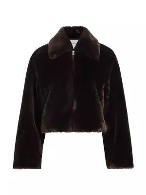 Faux Fur Zip Up Jacket