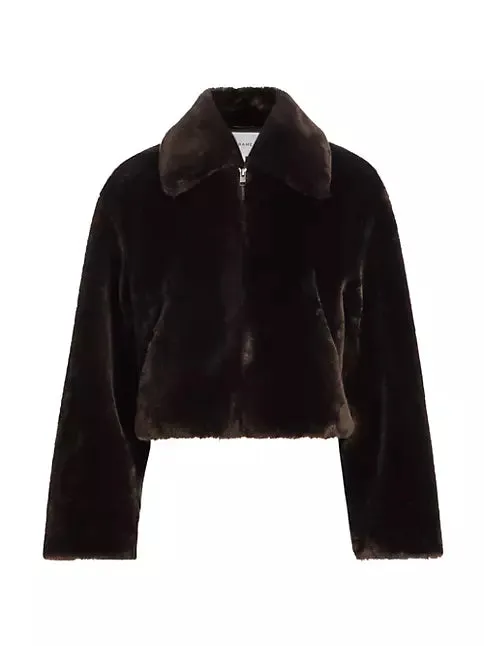 Faux Fur Zip Up Jacket