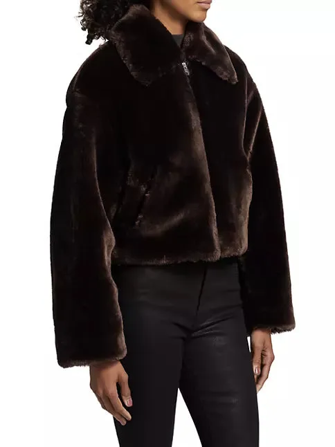 Faux Fur Zip Up Jacket