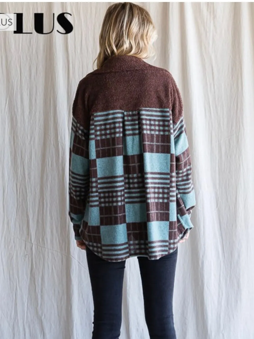 Favorite Plaid Jacket PLUS: Brown Mix