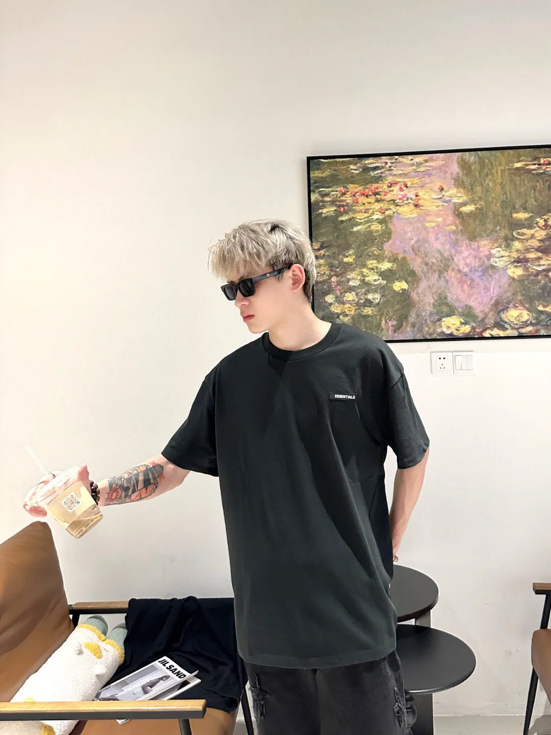 Fear of God Essentials Logo T-Shirt - Black