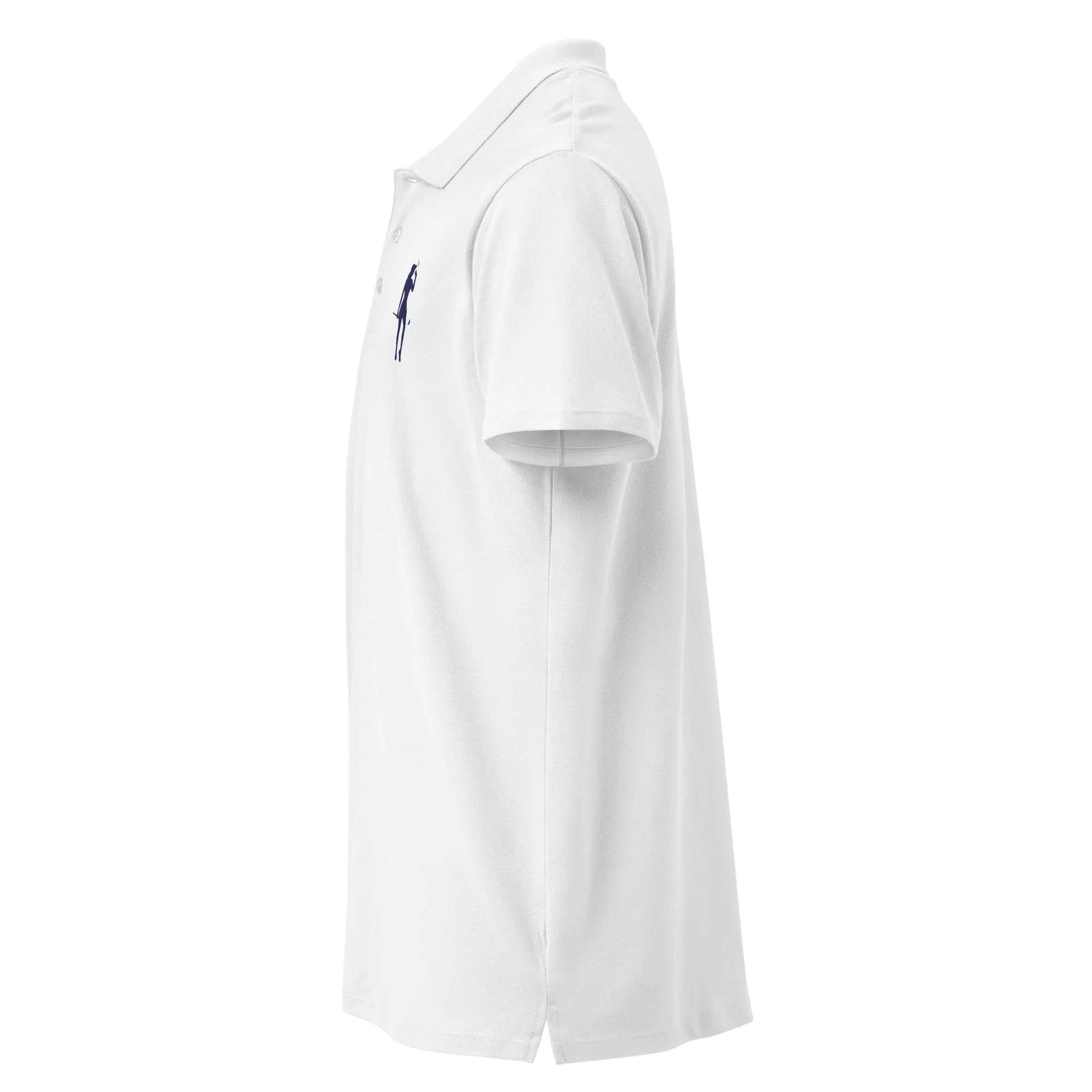 Female Golfer Premium Pique Embroidered Polo Shirt - Navy Blue