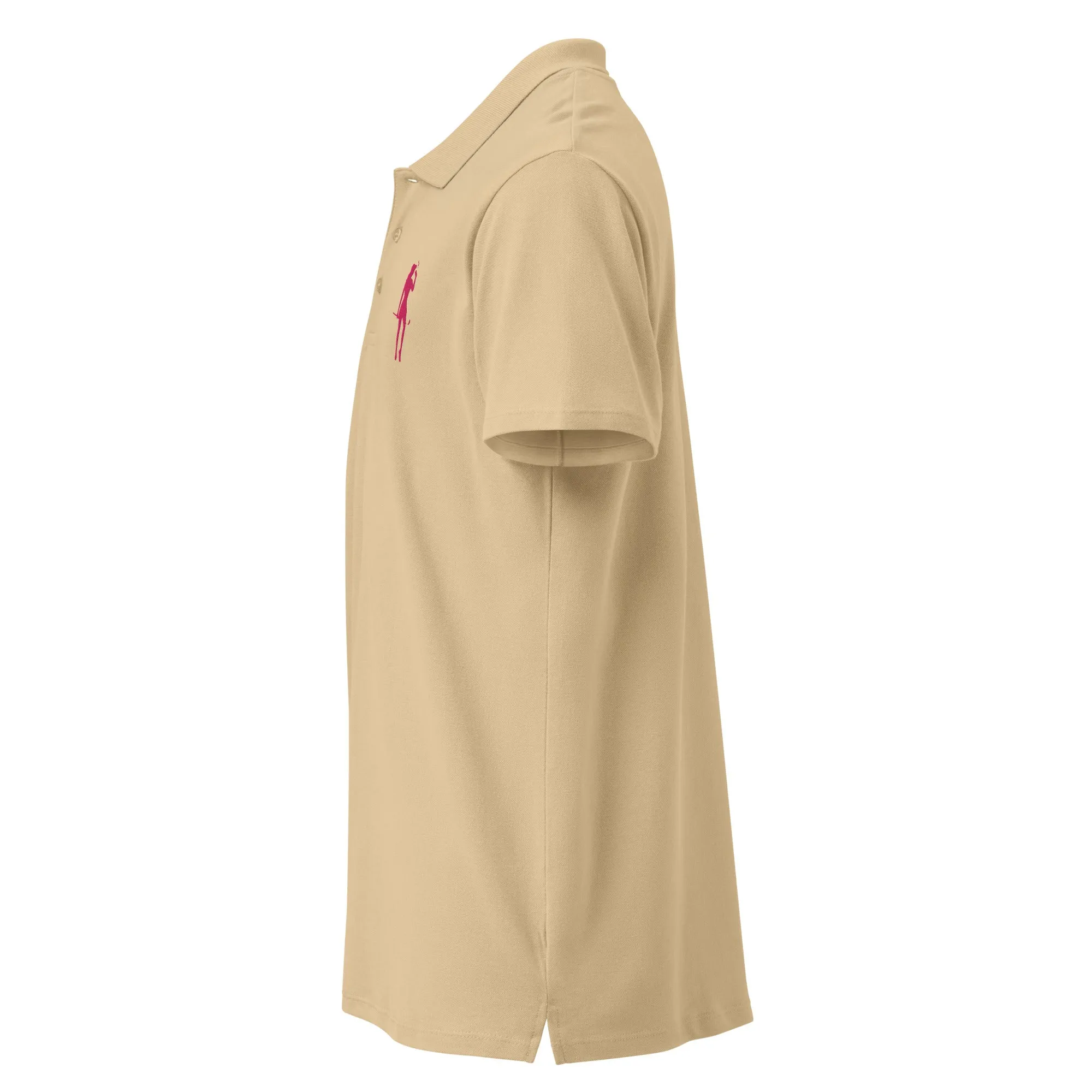 Female Golfer Premium Pique Embroidered Polo Shirt - Pink