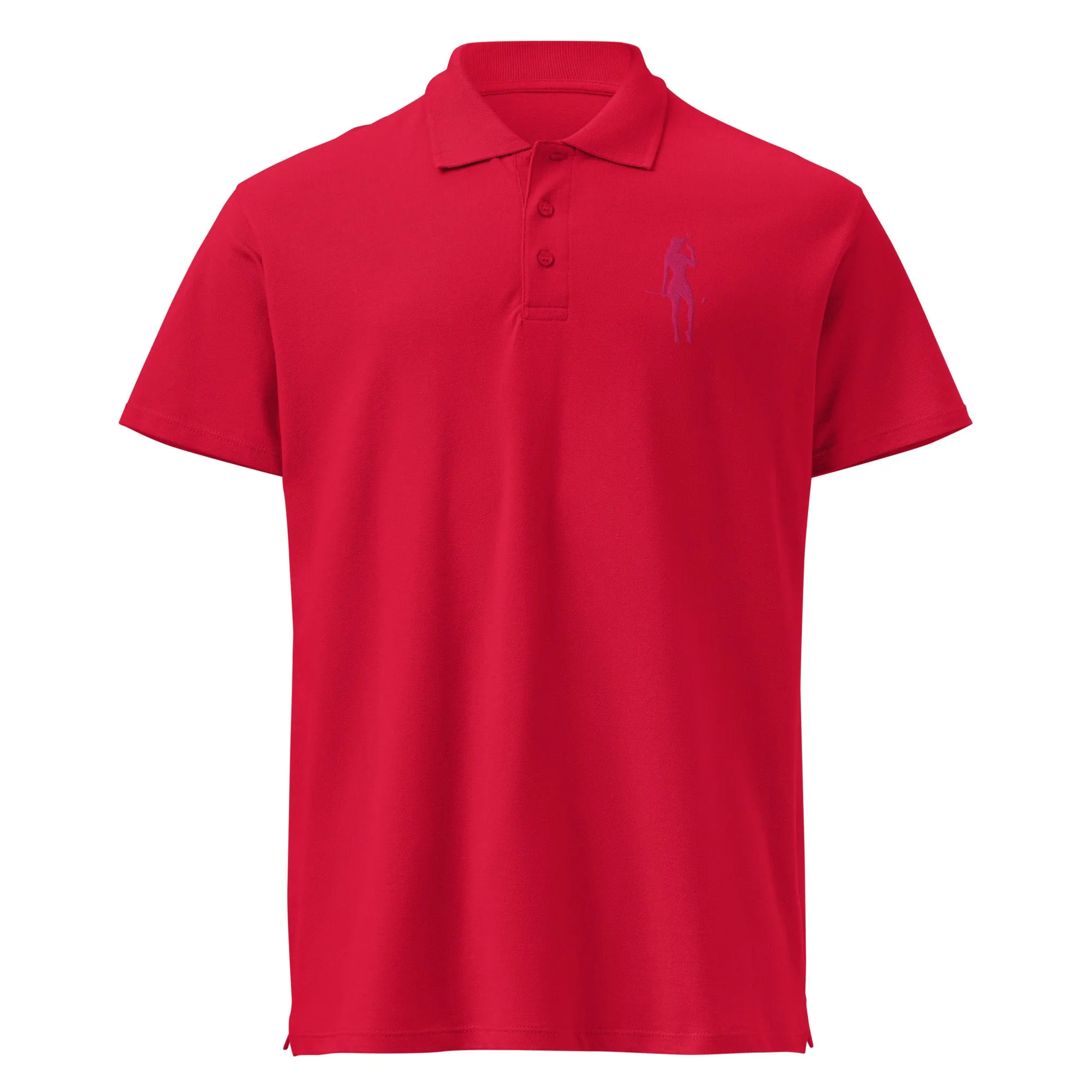 Female Golfer Premium Pique Embroidered Polo Shirt - Pink